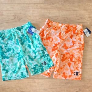 Champion Kids Tie-Dye Shorts - Orange and Green
